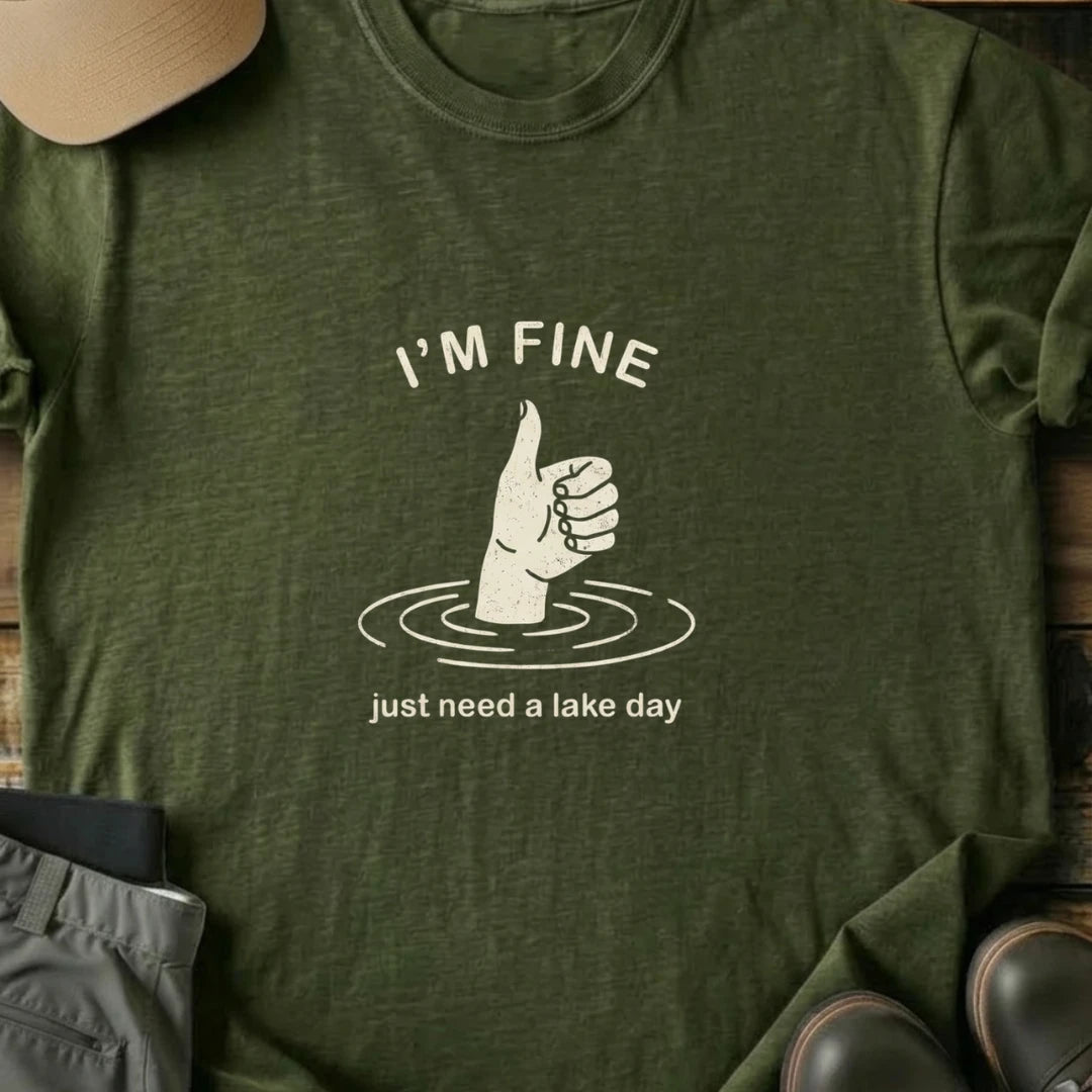 Printify T-Shirt Military Green / S I'm Fine T-Shirt I'm Fine T-Shirt