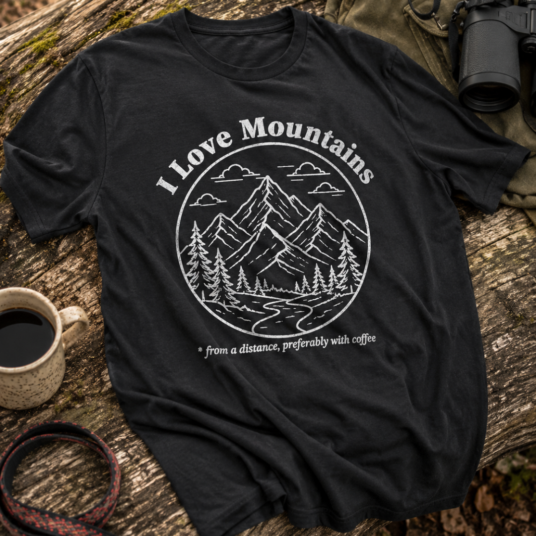 Printify T-Shirt I Love Mountains T-Shirt I Love Mountains T-Shirt