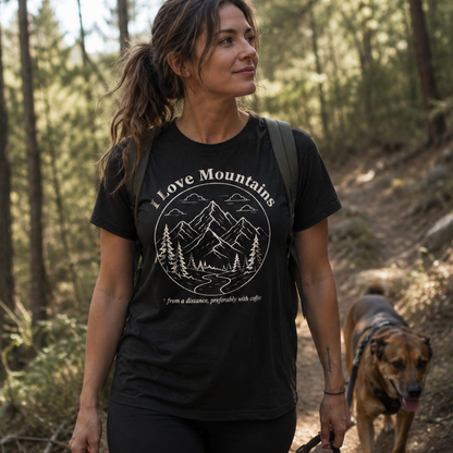 Printify T-Shirt I Love Mountains T-Shirt I Love Mountains T-Shirt
