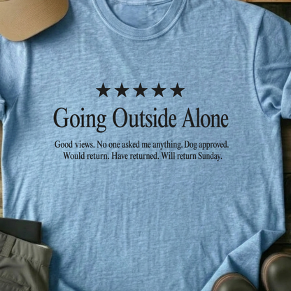 Printify T-Shirt Light Blue / S Going Outside Alone T-Shirt Going Outside Alone T-Shirt