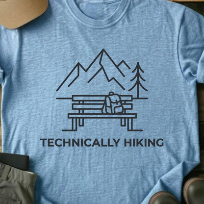 Printify T-Shirt Light Blue / S Technically Hiking T-Shirt Technically Hiking T-Shirt