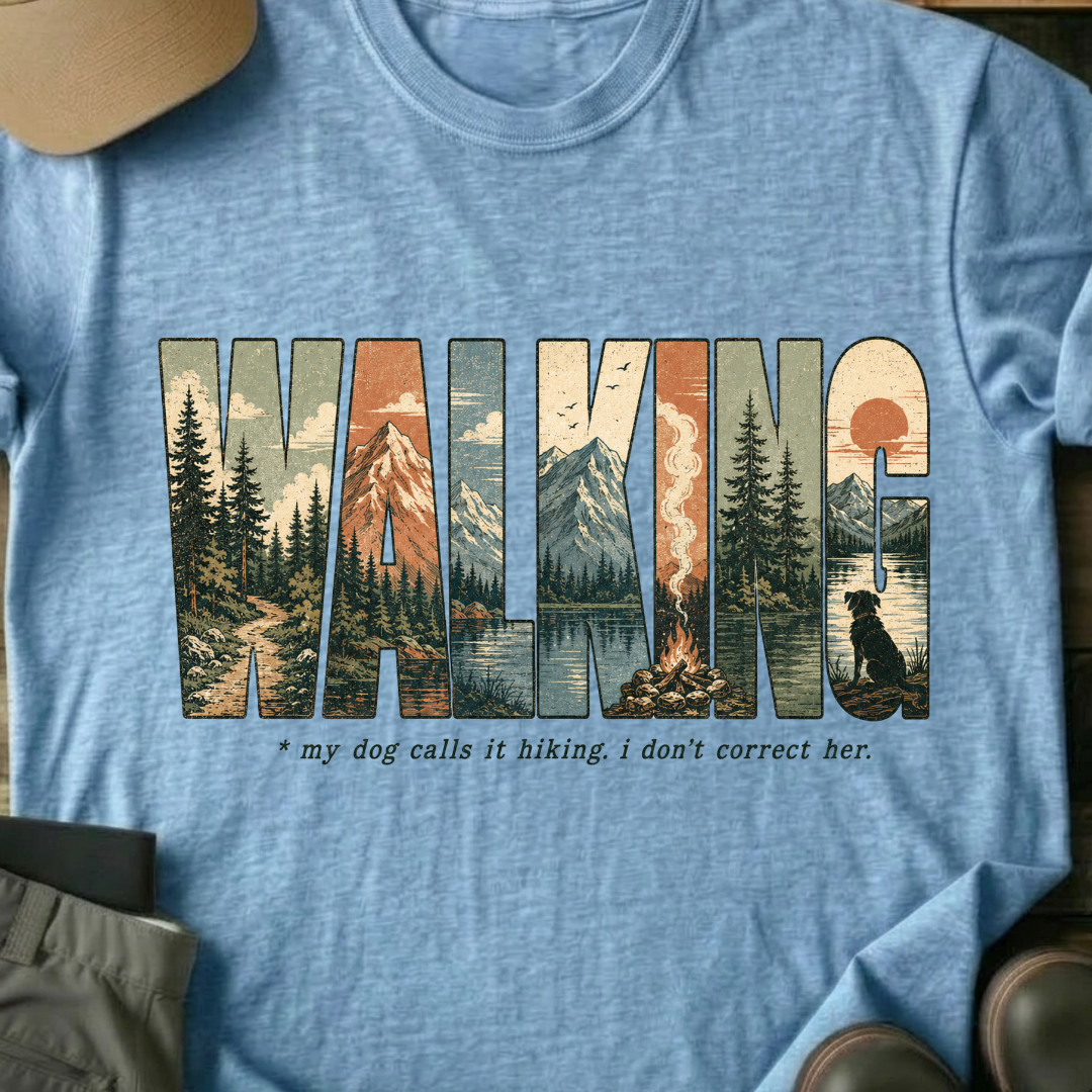 Printify T-Shirt Light Blue / S WALKING T-Shirt WALKING T-Shirt