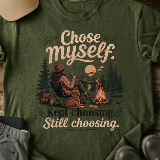 Printify T-Shirt Military Green / S Chose Myself Campfire T-Shirt Chose Myself Campfire T-Shirt