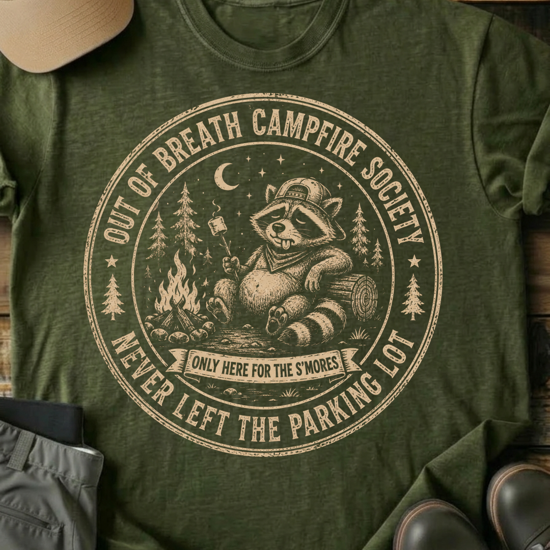 Printify T-Shirt Military Green / S Here For The S'more's T-Shirt Here For The S'more's T-Shirt