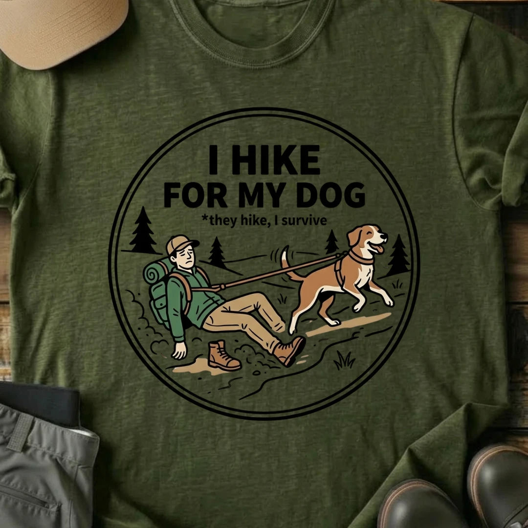 Printify T-Shirt Military Green / S hike for my dog hike for my dog