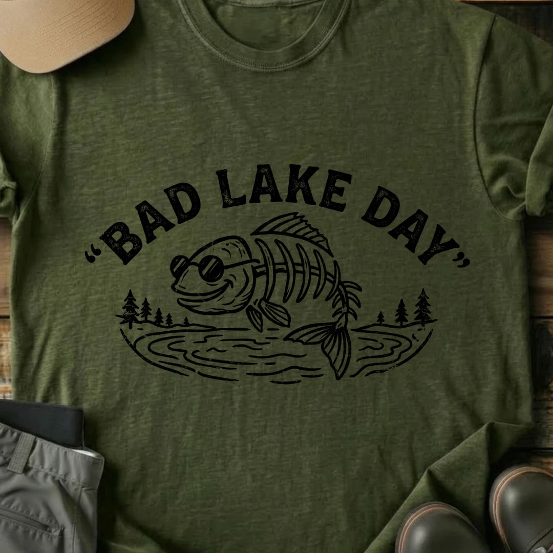 Printify T-Shirt Military Green / S Lake Day T-Shirt Lake Day T-Shirt