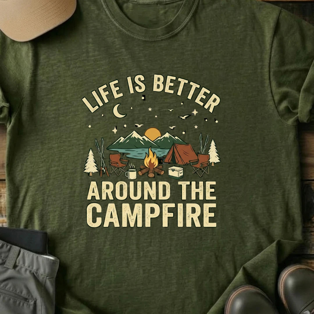 Printify T-Shirt Military Green / S Life Is Better T-Shirt Life Is Better T-Shirt