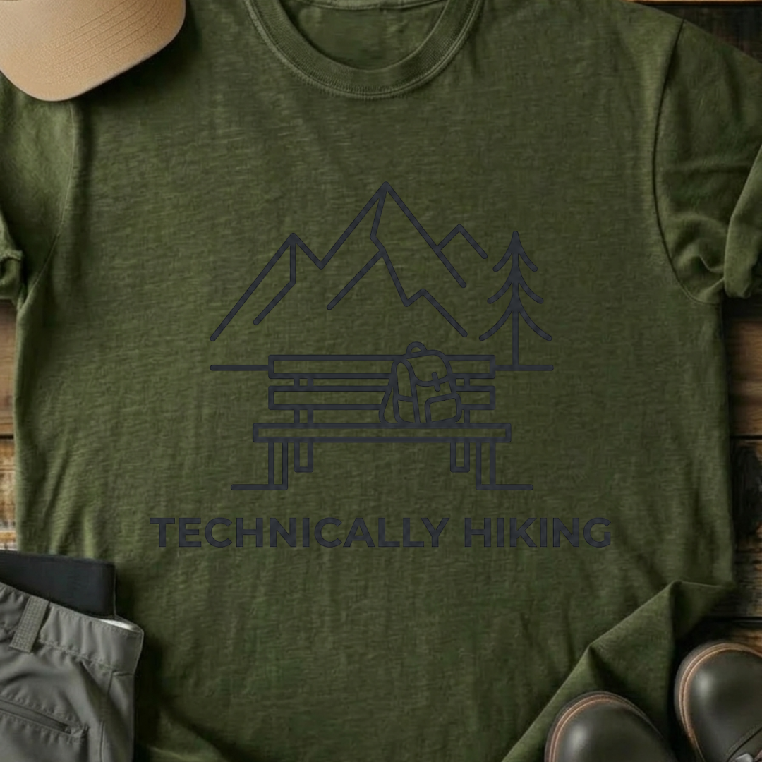 Printify T-Shirt Military Green / S Technically Hiking T-Shirt Technically Hiking T-Shirt