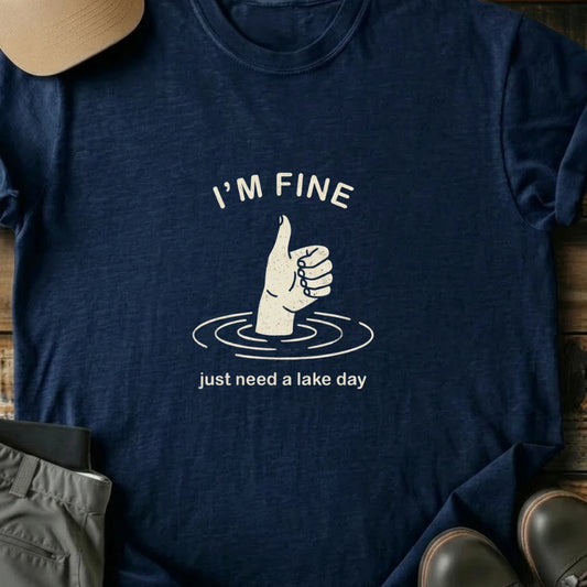 Printify T-Shirt Navy / S I'm Fine T-Shirt I'm Fine T-Shirt