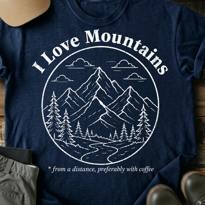 Printify T-Shirt Navy / XS I Love Mountains T-Shirt I Love Mountains T-Shirt