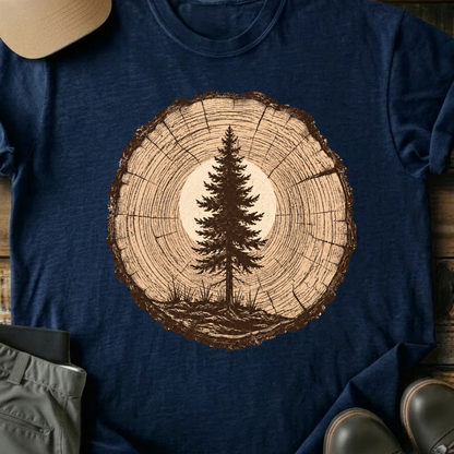 Printify T-Shirt Navy / XS Tree Ring Pine T-Shirt Tree Ring Pine T-Shirt
