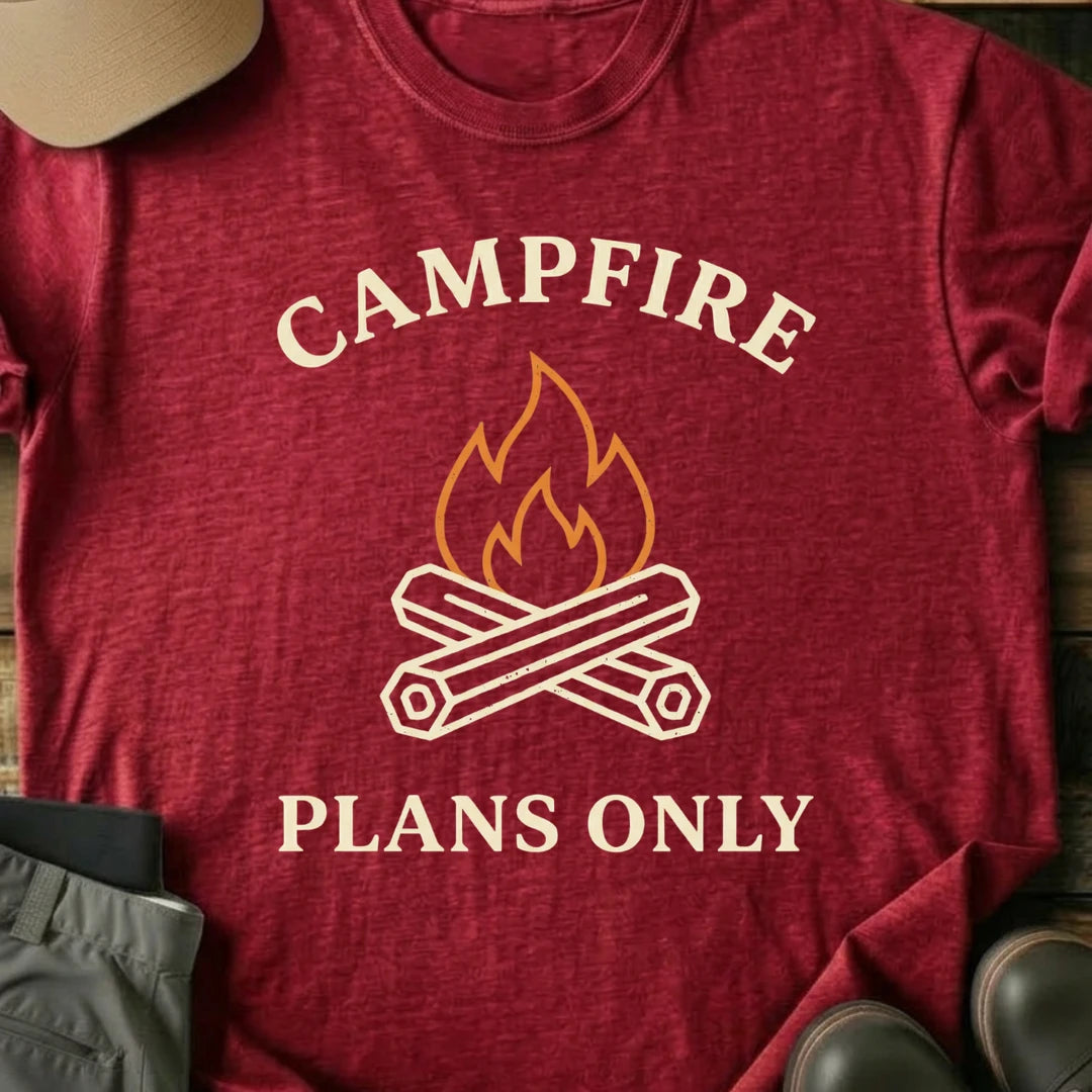 Printify T-Shirt Red / S Campfire Plans Only T-Shirt Campfire Plans Only T-Shirt