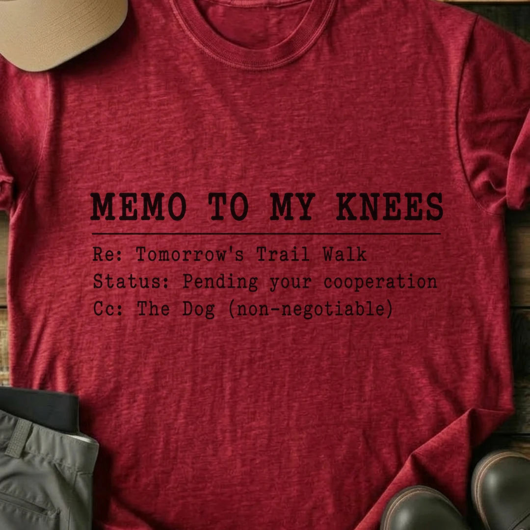 Printify T-Shirt Red / S Memo To My Knee's T-Shirt Memo To My Knee's T-Shirt