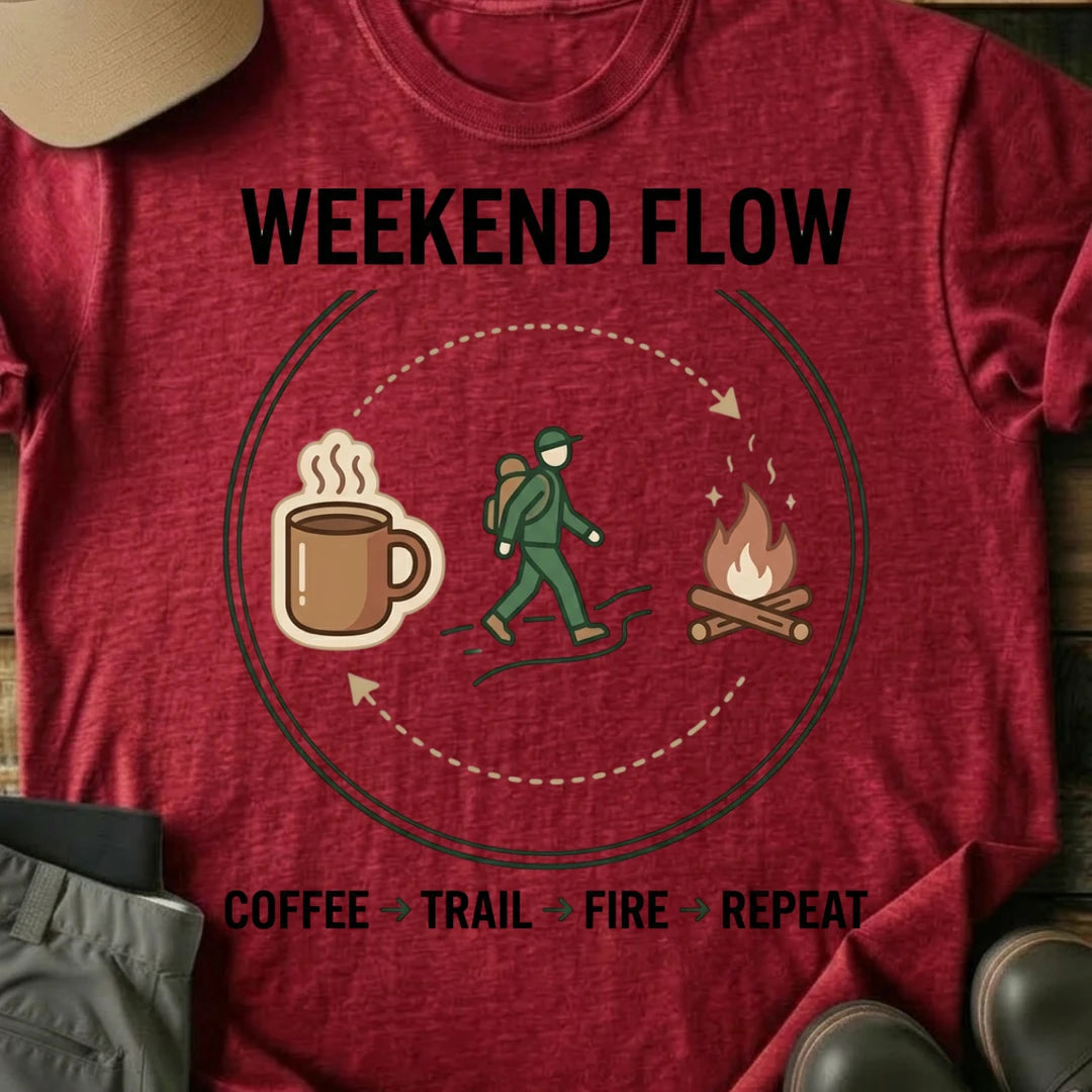 Printify T-Shirt Red / S weekend flow circle weekend flow circle
