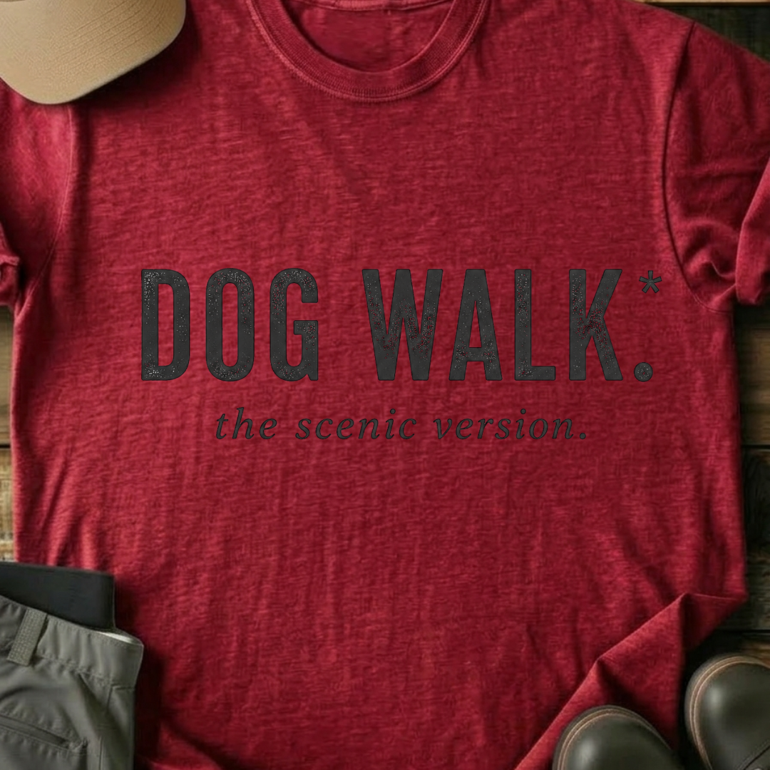 Printify T-Shirt Red / XS Dog Walk T-Shirt Dog Walk T-Shirt