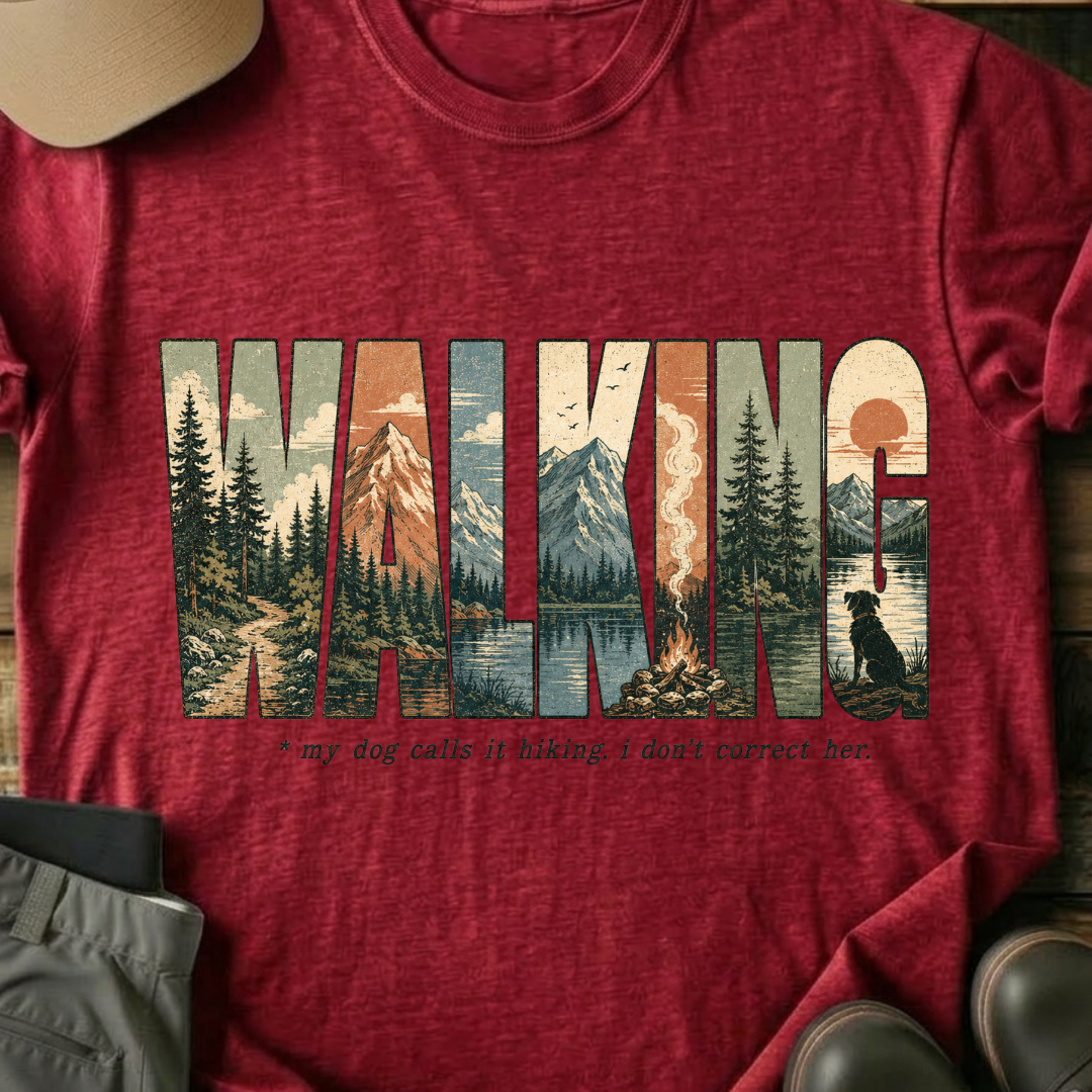 Printify T-Shirt Red / XS WALKING T-Shirt WALKING T-Shirt