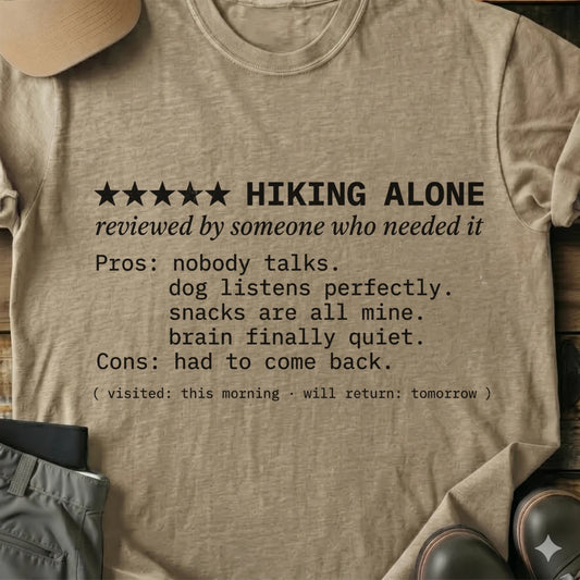 Printify T-Shirt Sand / S Hiking Alone T-Shirt Hiking Alone T-Shirt