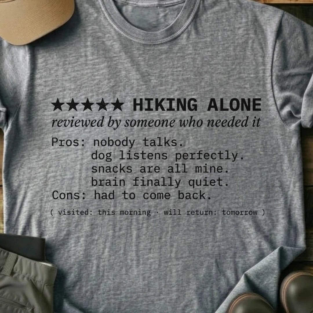 Printify T-Shirt Sport Grey / S Hiking Alone T-Shirt Hiking Alone T-Shirt